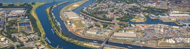 Luchtfoto van het Container Freight Station in Duisburg | Seacon Logistics