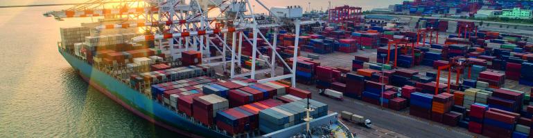 Forwarding & Transport, Ocean freighter at an inland terminal | Seacon Logistics